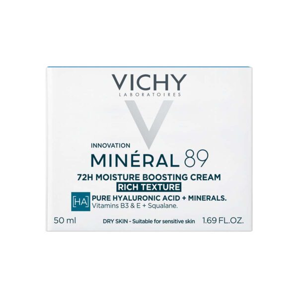 Vichy Mineral 89 Rich krema za 72-urno intenzivno vlaženje bogata tekstura, 50 ml