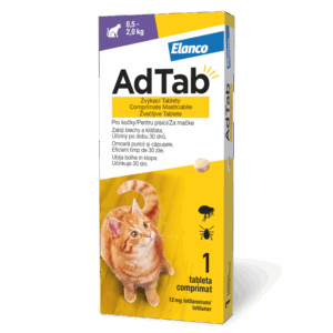 AdTab 12 mg žvečljive tablete za mačke (0,5–2 kg)