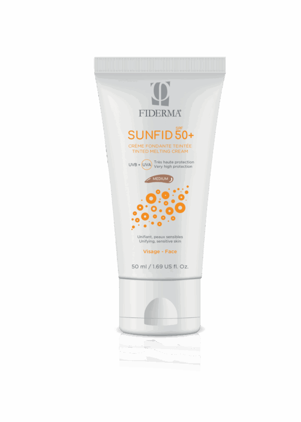 Fiderma sunfid SPF 50+ Obarvana krema za zaščito pred soncem – medium odtenek, 50 ml